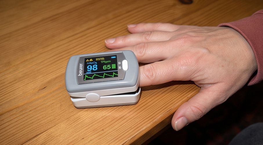 Beurer PO 80 Pulsoximeter im Test: Messung von SpO₂ und Puls, 24h Aufzeichnung