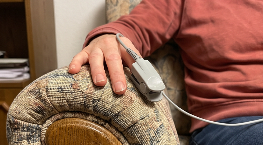 healthtree bluetooth fingerpulsoximeter modell c aus der Nähe betrachtet