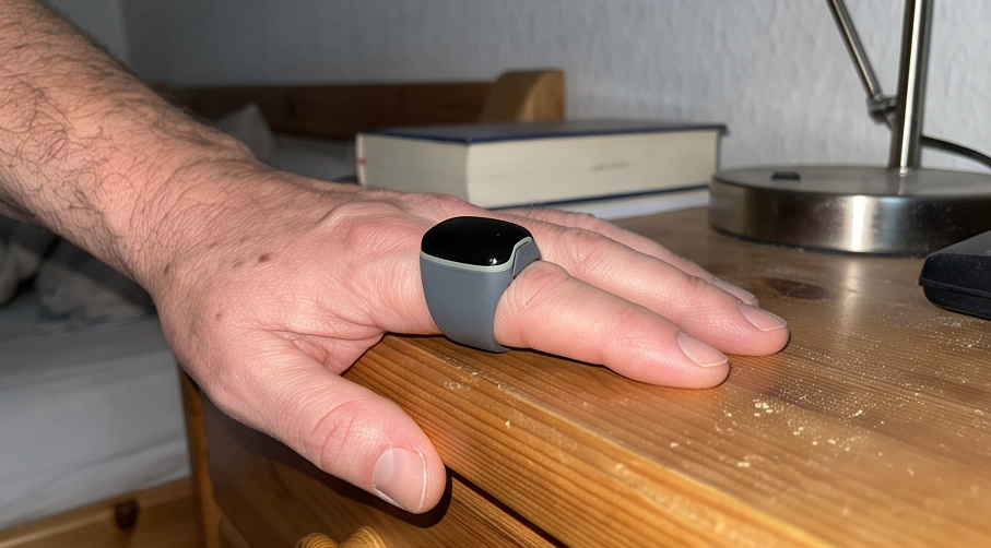 viatom o2ring ring pulsoximeter aus der Nähe betrachtet