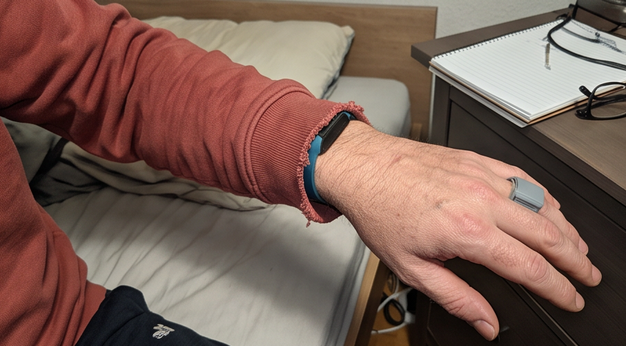 viatom sleepu pulsoximeter handgelenk aus der Nähe betrachtet