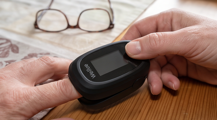 wellue pod 2w pulsoximeter mit bluetooth im praktischen Einsatz